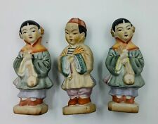 Lot 3 Vintage Occupied Japan Figurines Playing Music Ceramic Culture Band 4.5” picture