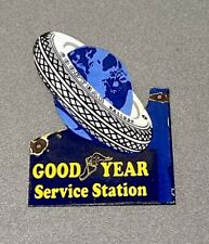 VINTAGE GOODYEAR TIRES GLOBE SERVICE STATION PORCELAIN SIGN CAR GAS AUTO OIL picture