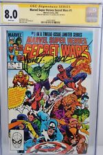 Marvel Superheroes Secret Wars #1 CGC 8.0 Signed Mike Zeck & John Beatty 1984 picture