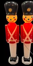 Christmas Blow Mold Toy Soldier Nutcracker 31”Tall Carolina Enterprise Lot Of 2 picture