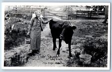 Pine Ridge Arkansas AR Postcard RPPC Photo Sister Simpson Going To Milk c1940's picture