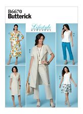 Butterick Wardrobe Pattern B6670 Dress Duster Skirt Top Pants Size 14-22 Uncut picture