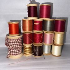 Lot Of Vintage Wooden Spools Coats And Clark 16 Spools various colors picture