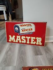 c.1950s Original Vintage Master Bread Sign Metal Embossed RARE Grocery Enriched picture