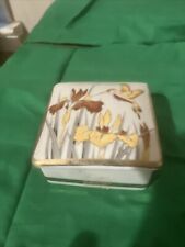 Vintage Ceramic Hummingbird Trinket Box Action Brand made in Japan Retro MCM picture