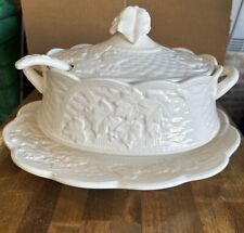 Vintage Ceramic Mold Soup Serveware Platter W/ Ladle picture