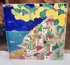 Hand Painted Wall Tile Lemons Positano on Amalfi Coast Italy Signed A. Fusco picture