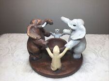 Penco Circle of Friends Ceramic Elephant Figurine Candle Holder Tealight Votive picture