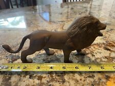 Vintage Solid Brass Roaring Lion Figurine 8”X 4” Nice Patina picture