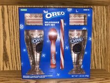 Oreo Milkshake Gift Set w/ 2 Glass Cups, Scoop & 2 Straws. (SEALED) picture