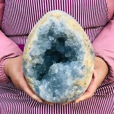 10.84LB Natural Beautiful Blue Celestite Crystal Geode Cave Mineral Specimen picture