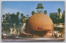 Postcard CA Hollywood Brown Derby Restaurant Old Cars UNP B3 picture