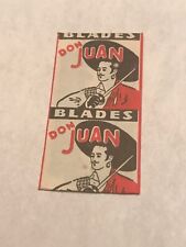 Vintage 1930s DON JUAN BLADE CO. Double Edge Safety RAZOR BLADE New Wrapped USA picture