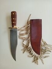 HandMade Custom, Beautiful 13.5'' Knife w/9'' Blade. U.S. Damascus/Wood/Brass picture