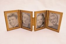 Vintage Lovely Mother of Pearl and Brass 4 Picture Frame Hinged / Folding 1940s picture