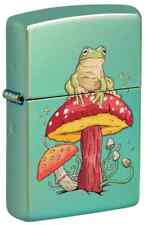 Zippo 48973, Mystical Frog & Mushroom, High Polish Green Finish Lighter, NEW picture