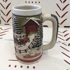 Budweiser Beer Stein Mug Champion Clydesdales Ceramic Ceramarte Holiday 1984 picture