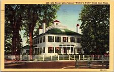 Old House Widows Walk Cape Cod Massachusetts Linen Postcard PM Hyannis MA Cancel picture