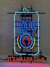 Miller Lite Neon Sign It's Miller Time For Home Bar Pub Wall Decor  24x20 picture