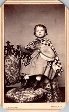 Fashionable Little Girl w/Hat, c1860s, CDV Photo, Rev. Stamp on back, #2258 picture