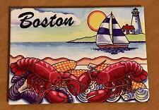 Boston Lobsters And Lighthouse Souvenir Magnet picture