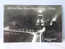1948 Vintage Chicago Skyline Palmolive Building | Real Photo Postcard | Posted picture