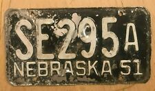 1951 NEBRASKA PASSENGER LICENSE PLATE 