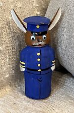 Rare Vintage Policeman Rabbit Bunny Easter Paper Mache German Candy Container picture
