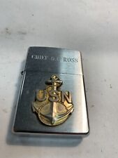 Zippo Lighter, US Navy Anchor Emblem, Brushed Chrome, 2002 Used picture