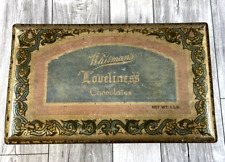 Antique Whitman's Chocolates Hinged Tin Box Art Nouveau, Loveliness Chocolates picture