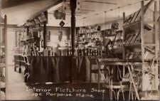 Fletchers Store Interior, CAPE PORPOISE, Maine Real Photo Postcard picture