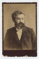 Antique Circa 1880s Cabinet Card Large Man With Thick Beard Dietrich Kutztown PA picture