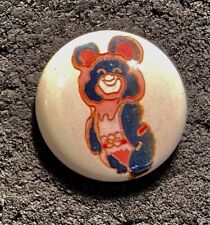 XXII OLIMPIC GAMES - MOSCOW 1980 PIN BACK BUTTON LOGO MISHKA IN0BB picture
