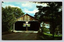 Pulp Mill Covered Bridge Addison County Vintage Postcard A147 picture