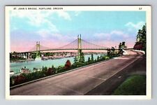 Portland OR-Oregon, St John's Bridge, Vintage Postcard picture