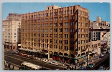 Vintage Postcard CA San Francisco Pickwick Hotel Motor Inn Old Cars Chrome ~8803 picture