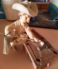 Tom Schoolcraft Pool Billiards Playing Cowboy Sculpture With Table, Cue, & Balls picture