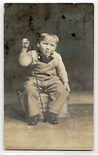 Little boy smoking cigarette, cain, Napoleon, Ohio; photo postcard RPPC % picture