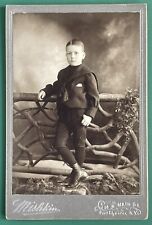 Antique Victorian Cabinet Card Photo Cute Young Dapper Boy Port Chester, NY picture