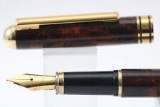 Vintage Unbranded Lacquered Thuya Oversize Fine Fountain Pen, GT (Blue Ink) picture