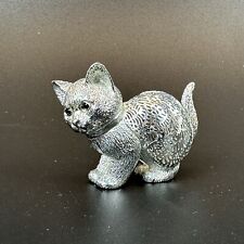VINTAGE Christofle Lumiere France Standing Kitten Cat Silver-Plate Figurine picture