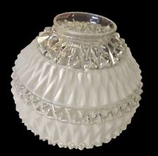 Antique ART DECO Vintage Clear Frosted Ribbed Stepped Ceiling Shade 9.5