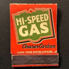 High Speed Gas Hi-Speed Solvenized Near Empty (-17) Matchbook c1940's Scarce picture