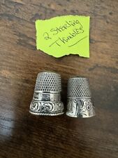2 Sterling Silver Thimbles Antique  picture