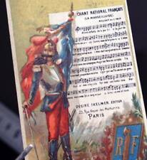 1890 GOLDEN CHROMO NATIONAL ANTHEM LA MARSEILLAISE MUSIC ROUGET DE L'ISLE CARD picture