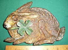 Antique Bradley Hubbard Painted Cast Iron Rabbit Clover Tray – B&H 1835 picture