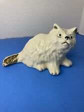 Kitty Cat Vintage 1970s White Persian Trimmed with Gold on Tail, Face and Paws picture