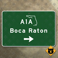 Florida Boca Raton state route A1A highway road freeway sign beach 1961 15x10 picture