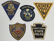 Patch Lot of 5 State Police Vintage Shoulder Rare Cheesecloth CO CN PA ME NJ picture