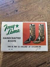 Vintage Tony Lama Cowboy Boot,  40 Strike Matchbook picture